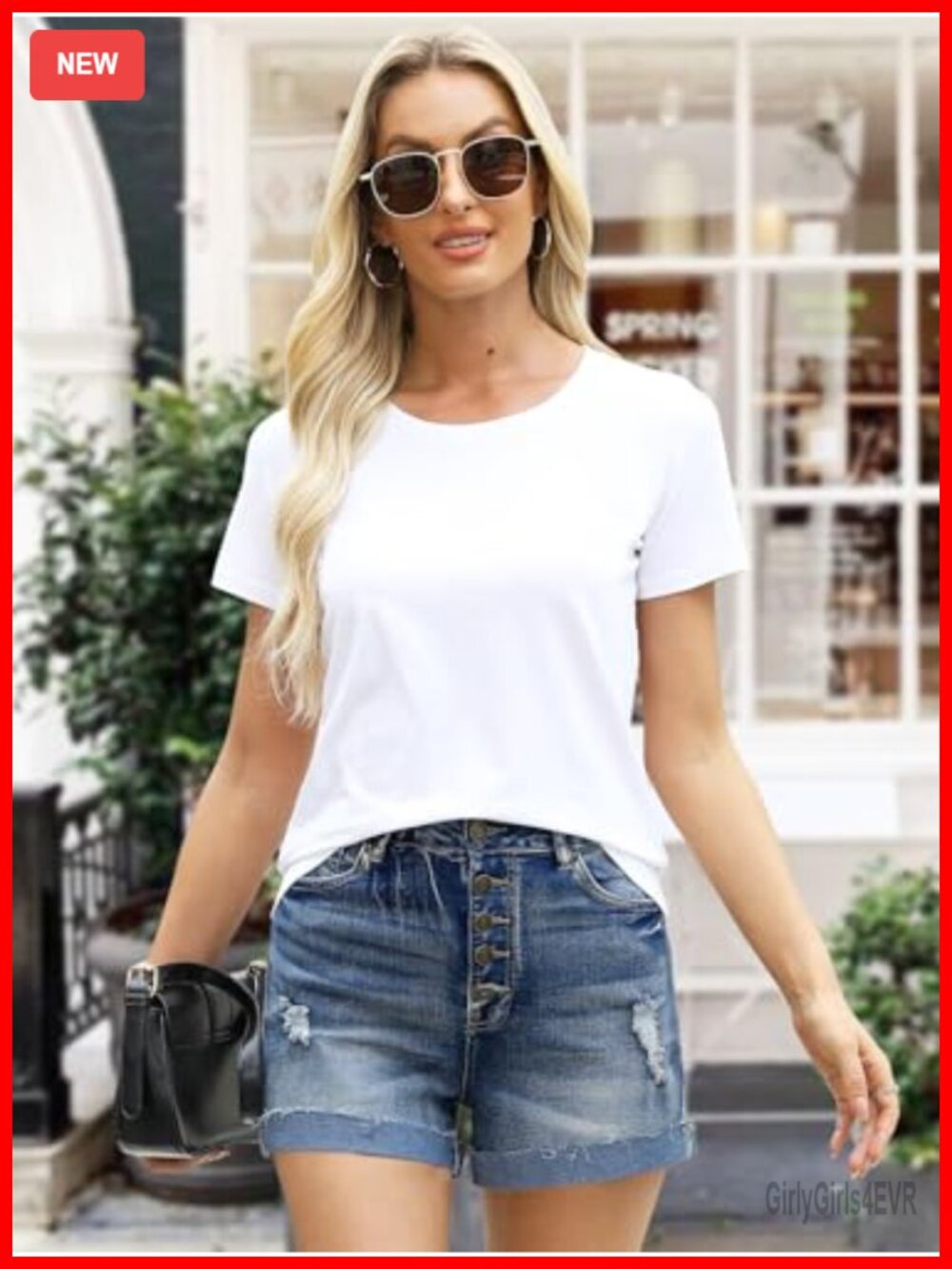 Distressed High Rise Jean Shorts - Picture 4 of 6